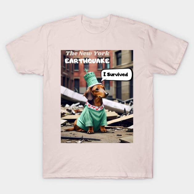 I survived the New York earthquake: A Dachshund in NYC's Rubble T-Shirt by benzshope